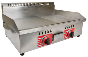 Gas-Halbflach- und Rillengrillplatte